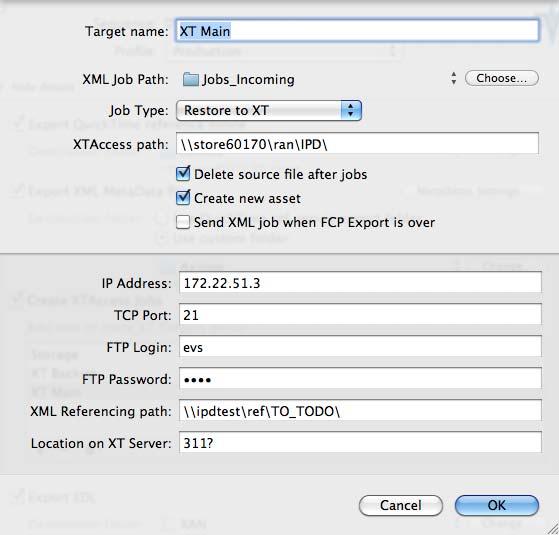 EVS FCP Exporter Version 2.0 User s Manual Issue 2.0.B 4.5.3 CONFIGURATION OF POST-PROCESSING XML JOBS When adding a new XML job, a configuration window is displayed.