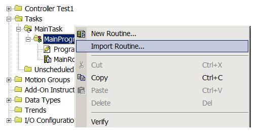 Setup 3.6.2. IMPORTING UDTS AND MAPPING ROUTINES To simplify the mapping of the input image, an RSLogix 5000 Routine Partial Import (.