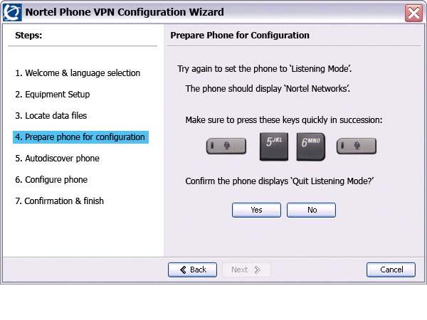 Virtual Private Network The Prepare Phone for Configuration (Try again) window appears, as shown in Figure 15 on page 49. Figure 15: Prepare Phone for Configuration (Try again) window a.