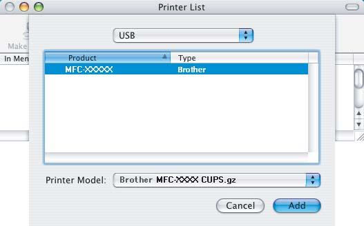 STEP 2 Installing the Driver & Software 19 Choose MFC-XXXX (where XXXX is your model name), and then click Add. 20 Click Printer Setup Utility, then Quit Printer Setup Utility.
