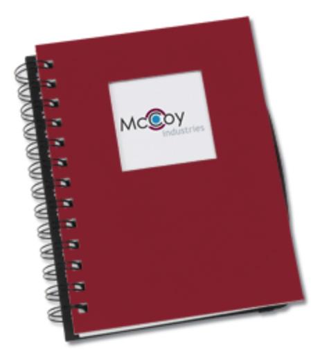 GENERAL PRODUCTS 3 Red Notebook with Square Cut-out and Elastic Loop for Pen # LAG-S009 product size: 6" w x 7" h product