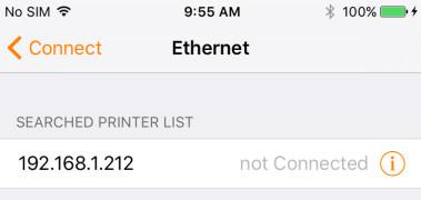 4-3-3 Ethernet Explanation 1) Search for printers that can be connected via the Ethernet interface and display a list of printers that can be connected.
