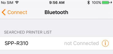 2) Searches for printers that can be connected via the Bluetooth