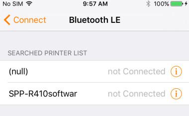 4-3-5 Bluetooth LE Explanation 1) Search for printers that can be connected via the