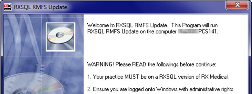 2 Updates section, click on the link 01 November 2015 RMFS Update and download the RMFS installer from the File