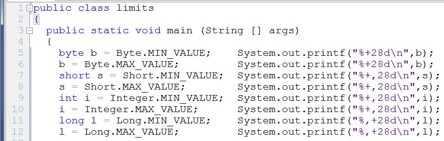 MIN_VALUE MAX_VALUE These values can