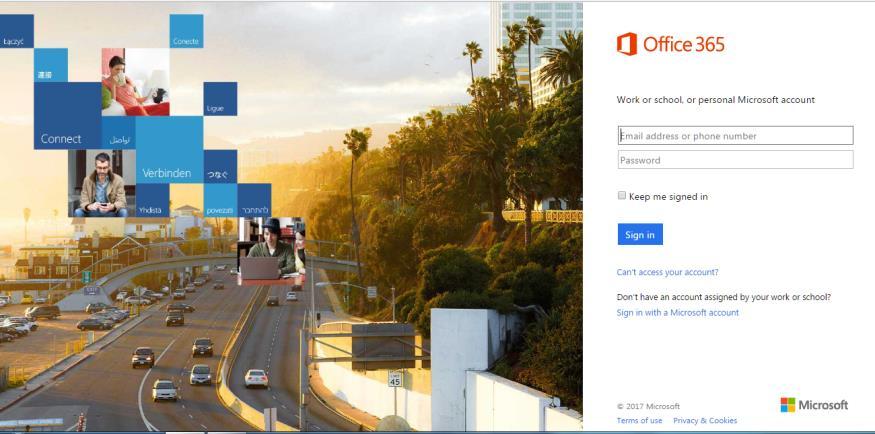 3. You will be taken to the Office 365 login account enter your username and