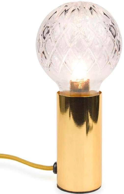 BOLD TABLE LAMP BOLD Golden metal and clear glass 200 cm golden cable with dimmer