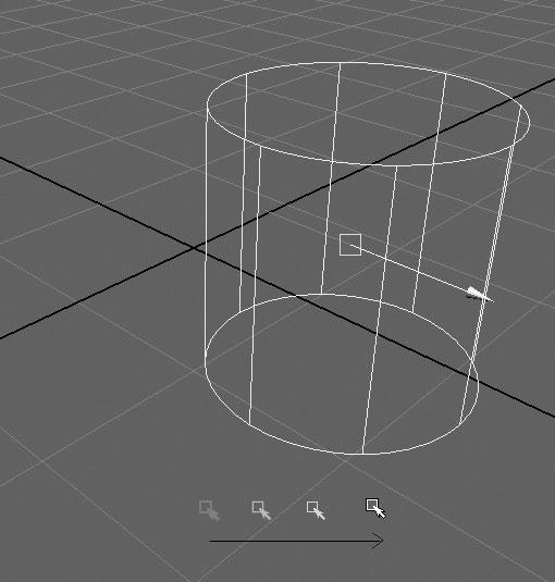 Transforming Objects and Components Figure 4.10 By holding down s and dragging with the middle mouse button, you can move an object without using the manipulator handles. Figure 4.11 The Scale tool s marking menu includes shortcuts for scaling proportionally and changing the pivot options for components.