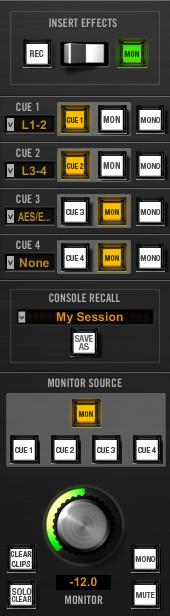 (preset) Controls Recall (preset) Controls Monitor Controls Monitor Controls The
