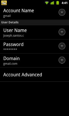 provider. Tap the Back key. Make sure that the account shows a checkmark.