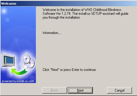 Installation Guide The installation of the WHO CB software is quite simple, as the software has been developed in visual studio Version 6.0 on platform of the windows 2000/XP.