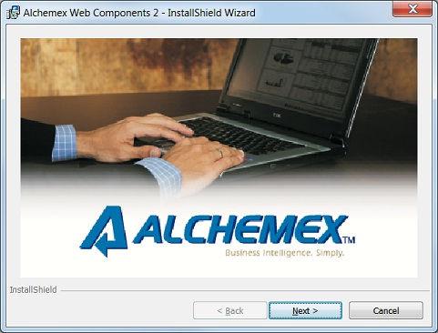 Installation 1. Execute the Alchemex_Web_Components.exe file. 2.