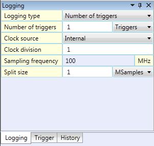 3.4 Step-by-Step : define your project 3.4.1 Setting up the 'Logging session' Locate the 'logging' tab in (see picture below).