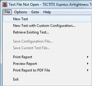 4 Computer Controlled Tests with TECTITE Express Opening a new measurement file To begin a new