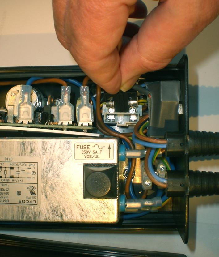 Appendix B: Calibration, Maintenance, and Care Opening the Model 4 Speed Controller Enclosure: Verify the power cord is not plugged into an AC mains power and that the controller power switch is OFF.