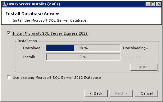 4. SQL Server Installation The installation of SQL Server Express 2012 will begin after the download is