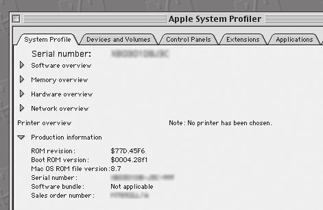 OS X users: Open System Profiler or Apple System Profiler (located within the Utilities folder found in the Applications folder).