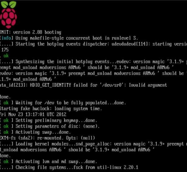 Running the Raspberry Pi When you turn the Raspberry Pi on it will go through a boot sequence This is just the same as any