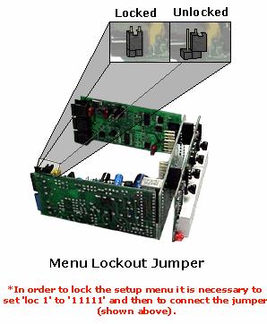 Internal Jumpers: There are three internal jumpers in the IPM500 series meters. These three jumpers control the menu lockout, the excitation voltage, and the input range.