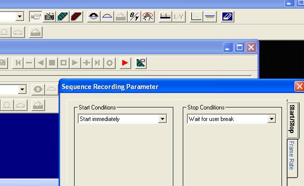 12. To record a movie click on green movie button, select movie parameters by clicking.