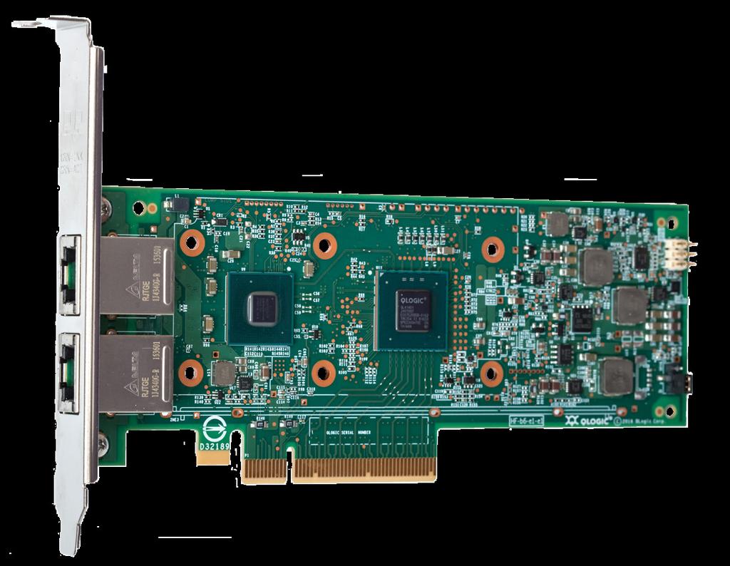FastLinQ QL41162HLRJ 8th Generation 10Gb Converged Network Adapter with iscsi, FCoE, and Universal RDMA Delivers full line-rate 10GbE performance across both ports Universal RDMA Delivers choice and