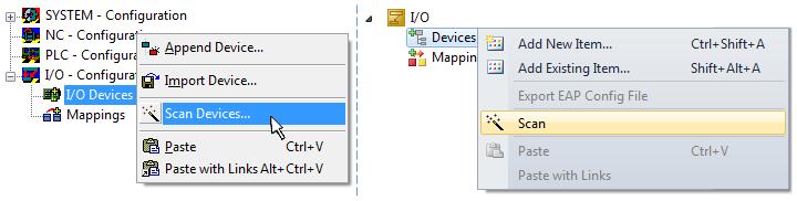 on TwinCAT 3 within the user interface of the development environment by a symbol.