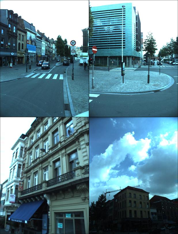 The 12 videos in each set were captured simultaneously from 12 cameras, which were rigidly mounted onto a van, in different parts of the town of Antwerp at a framerate of 10 fps.