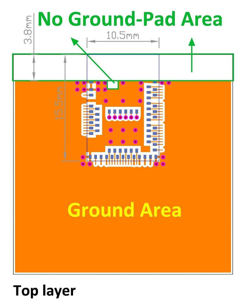 2.3. RF Layout Suggestion (aka Keep-Out Area) Please follow below instruction to have better wireless performance.