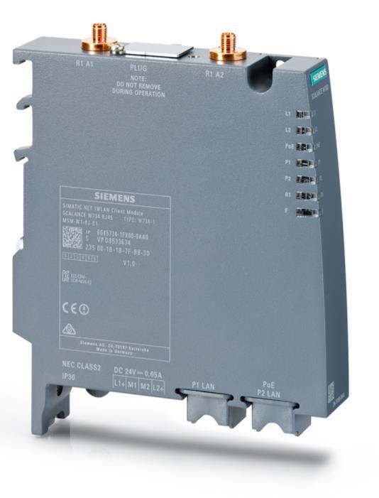 Access points / client modules W774-1 RJ45, W734-1 RJ45 for the control cabinet WLAN interface with 2 x R-SMA sockets PLUG