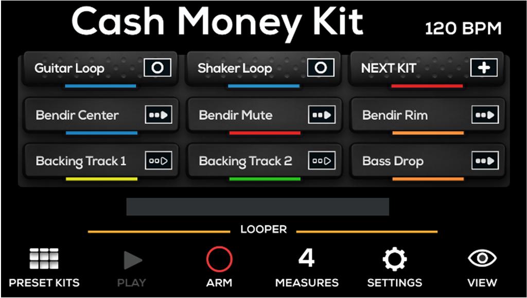 Looper View Press the F6 View function button while in Effect View in Perform Mode to access the built-in Looper.