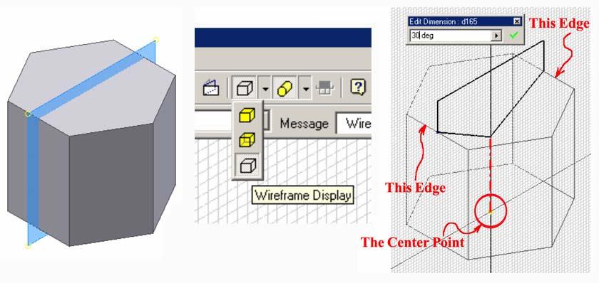 Inventor (5) Module 1B: 1B- 4 Step 2: Truncating the regular hexagon-based right-axis prism Select the YZ Plane and click the Sketch button on the Command Bar to start a new sketch; rename it