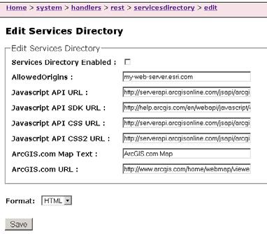 Disabling Services Directory Navigation Path in Admin Directory