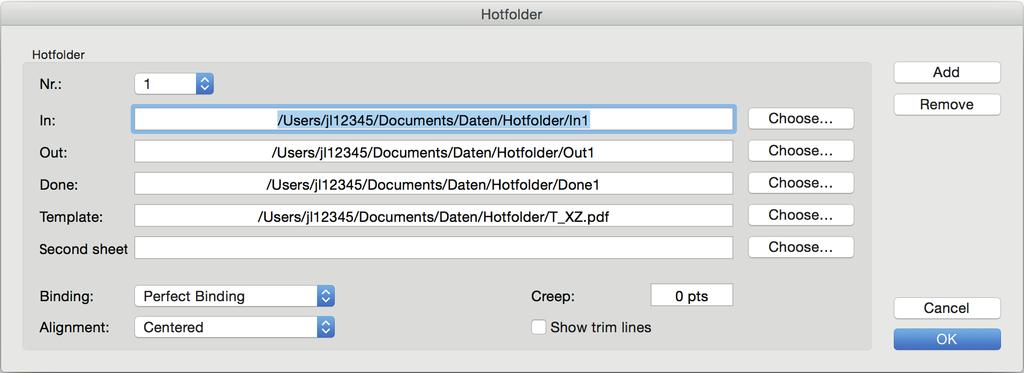 7.6 Hot folder support (JoUp Pro) With JoUp Pro it is possible to define input folder for automatic workflows.