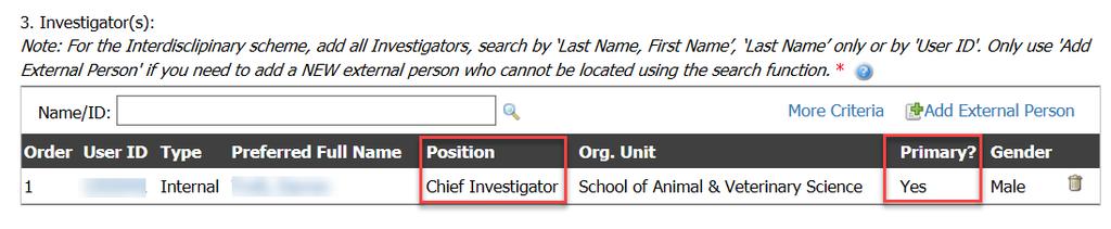 Personnel > Personnel Mandatory fields are denoted by the red asterisk Questions should be completed in order.