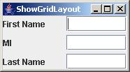 Testing the GridLayout Manager Rewrite the program in the preceding example using a GridLayout manager instead of a FlowLayout manager to display the labels and text fields.