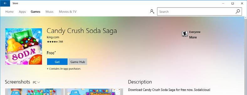 You can browse the Windows Store or use the Search feature towards the upper right to find an app.