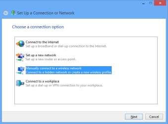 MANUAL CONFIGURATION From the Start Menu, select the Desktop tile. Right click on the Network icon, in Windows 8, in Windows 8.