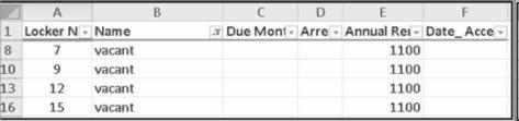 3: A Drop down in Excel offers many choices We will now see only rows where name is Vacant all other rows are now hidden as shown