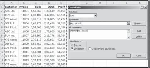 Office automation-ms-excel 2010 Fig. 4.8.1: To consolidate in single sheet 4.