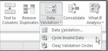 Data Validation and Protection Click Circle Invalid Data. Fig. 5.7.