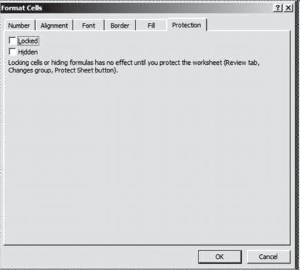 Office automation-ms-excel 2010 Once we make our selection, right-click it and then choose Format Cells. The Format Cells dialog box appears as shown in Fig 5.10.1 Fig. 5.10.1: Protection Under Format Cells 2.