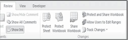Data Validation and Protection Fig. 5.11.1: Protect Workbook under Review Tab Fig. 5.11.2: Protect Structure 1.