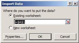 Office automation-ms-excel 2010 Fig. 7.2.12. Import data Dialog Box Under properties on Import dialog box we have various options as shown in Fig. 7.2.13.