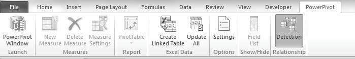 Here we can click Get External Data to use the Table Import Wizard to filter data as we add it to our file, create relationships between tables, enrich the data with calculations and expressions, and