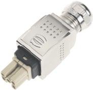 Connector, thermoplastic including housing and female insert, 16 A, 690 V 9-13 mm clamp range with crimp termination 2) 09 35 231 0423 with Han-Quick Lock 1) termination 09 35 232 0423 Connector,
