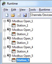 The server refers to communications protocols like Modbus TCP/IP Ethernet as a channel. Each channel defined in the application represents a separate path of execution in the server.