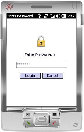 If password is configured, following password screen is
