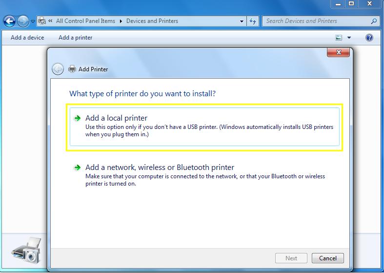 INSTALLING THE PRINTER WITH HP DRIVER Click on /Start/Control