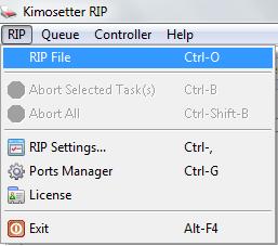 CHAPTER 3 FUNCTIONS This chapter explains how to print jobs, how to setup printing queues and control the output process. Four menus present the functions of the Kimosetter RIP.
